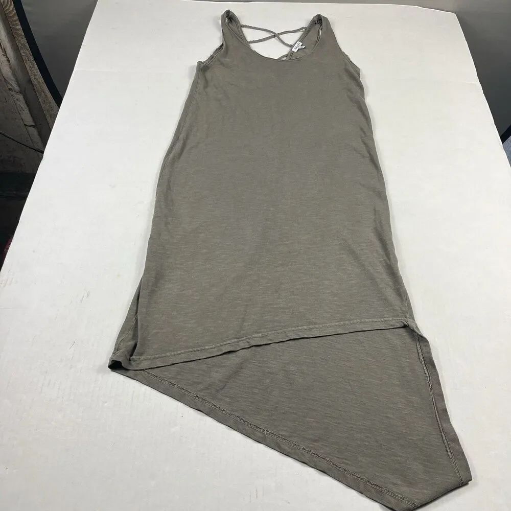 Splendid Tank Dress Asymmetrical Sleeveless Casual Gray Earthy Minimalist XS
